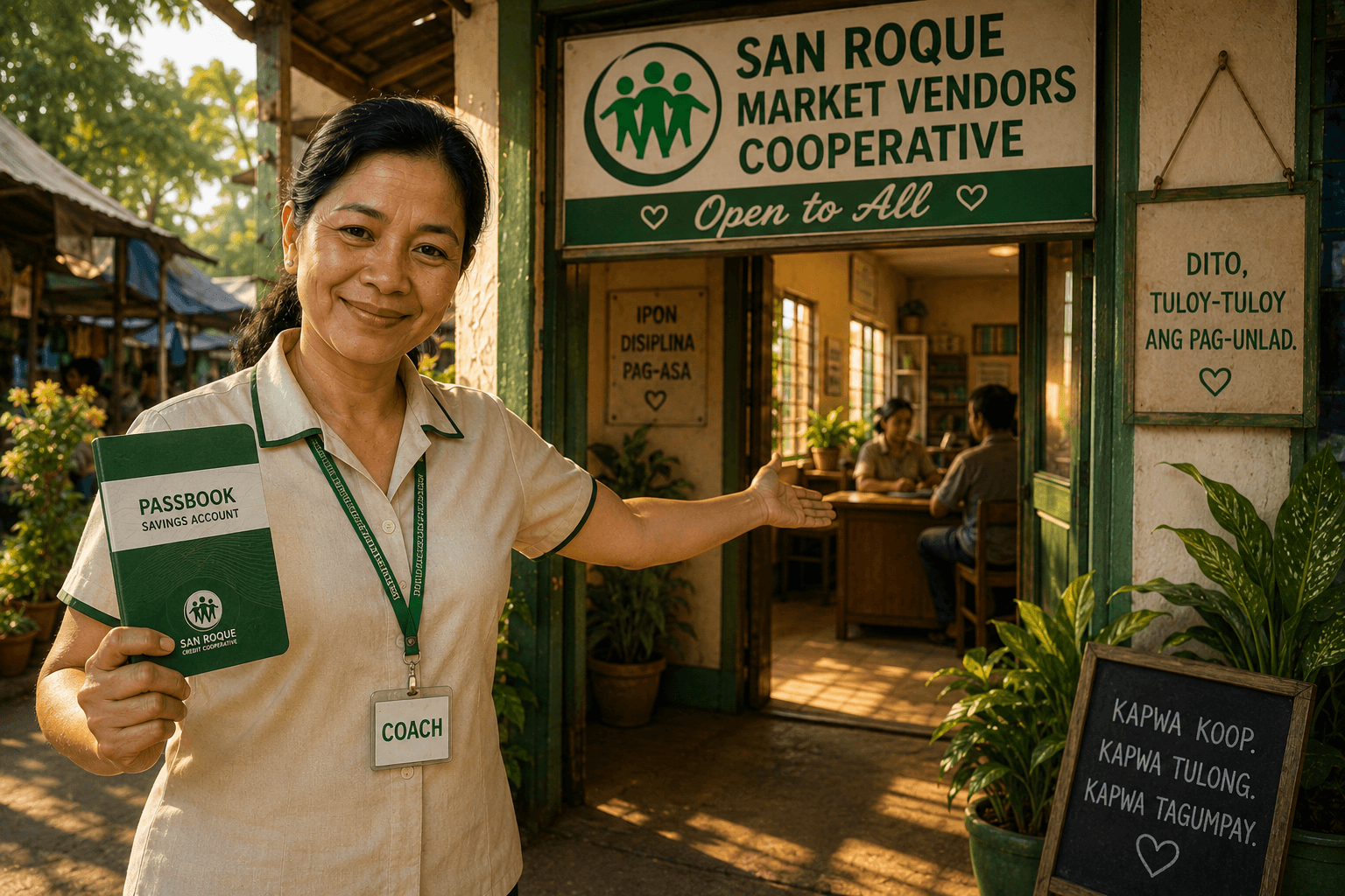 The Coach outside the cooperative