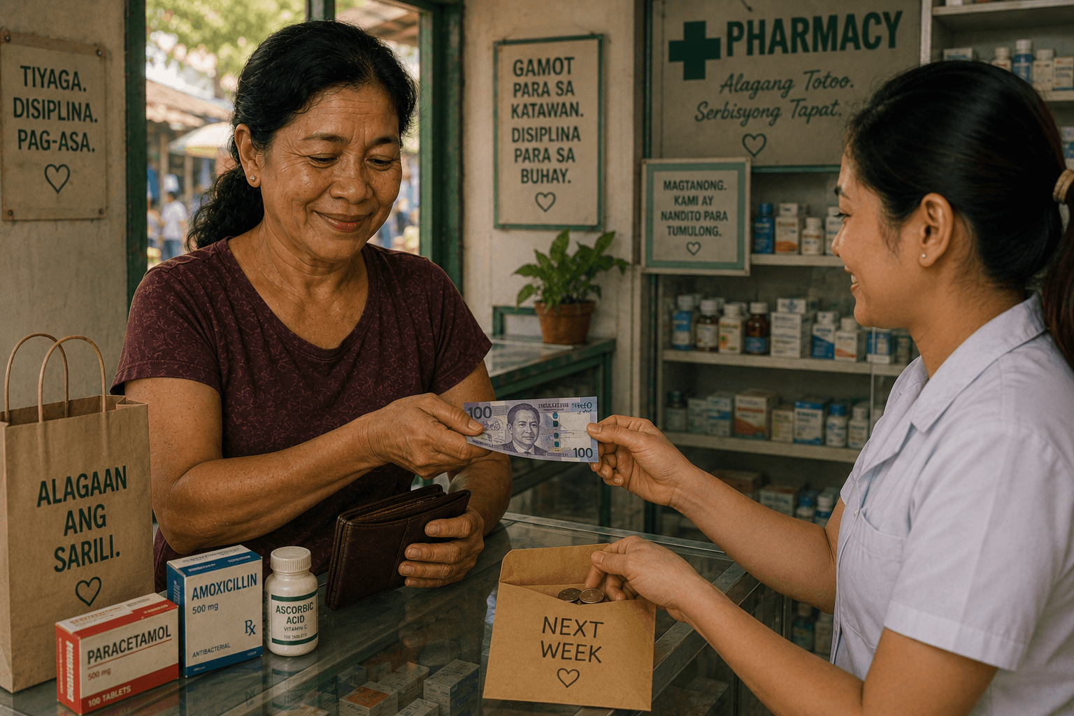 The Pharmacy — paying with the medicine envelope